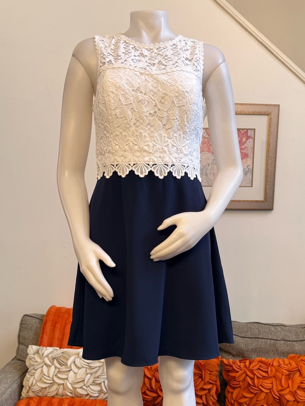 ❣️🆕LILLY PULITZER CAROLYN DRESS True Navy & White Lace $268 MSRP❣️